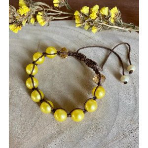 Yellow hand made bracelet by Flower child